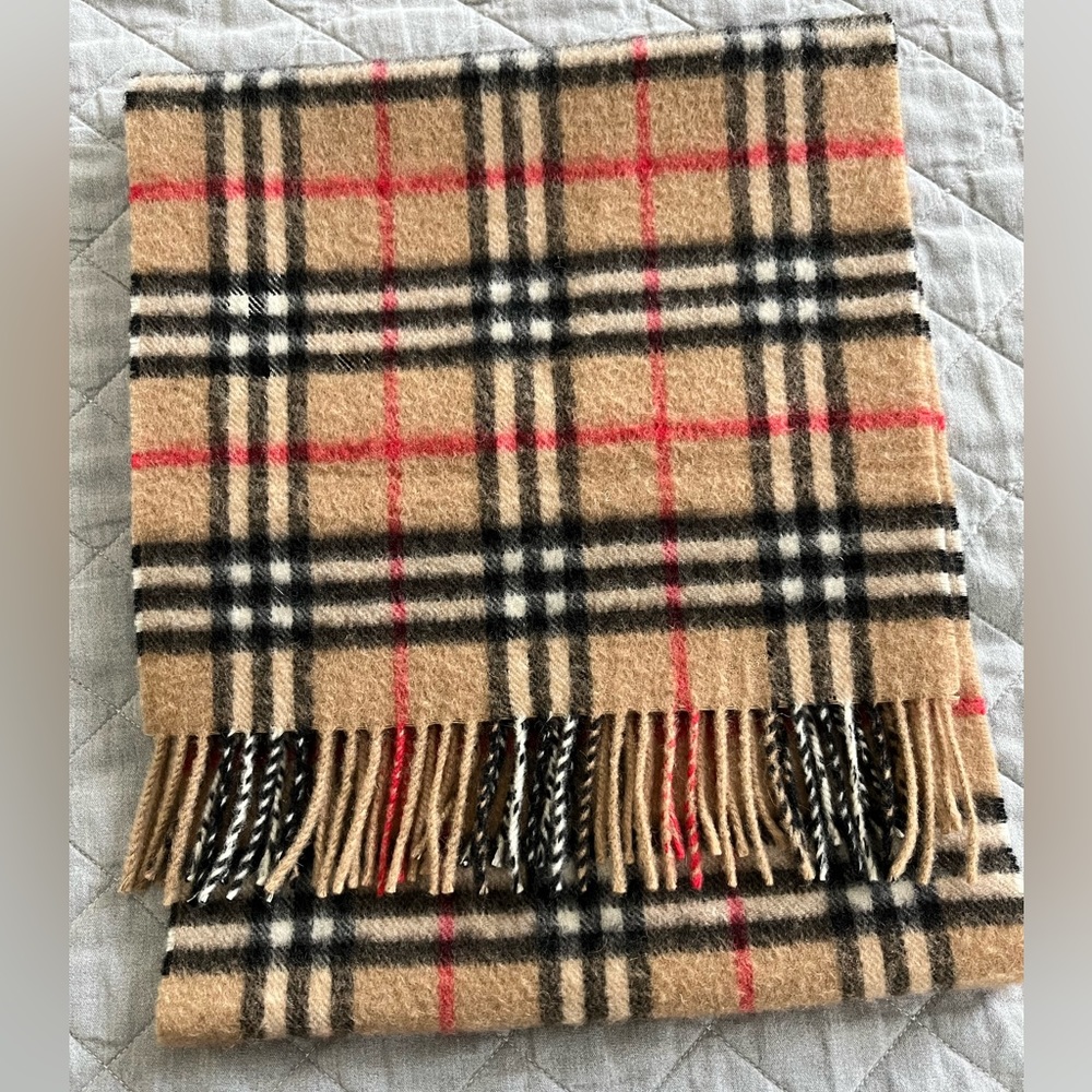 Vintage Burberry Cashmere Check Scarf
